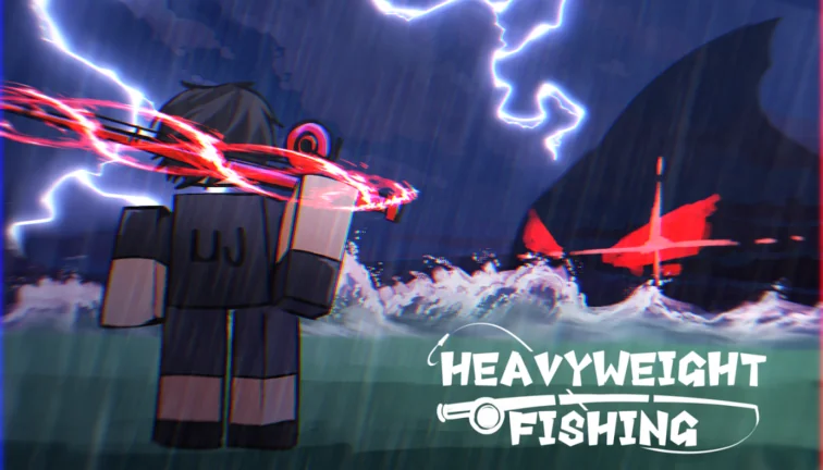 Official Heavyweight Fishing Roblox thumbnail used for rod and bait notes
